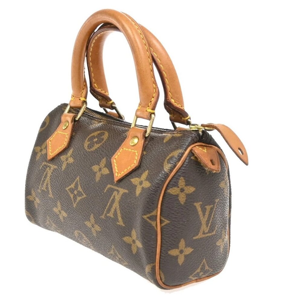 LOUIS VUITTON Mini Speedy Hand Bag Monogram Leather Brown M41534 20ZA037 - Picture 4 of 14